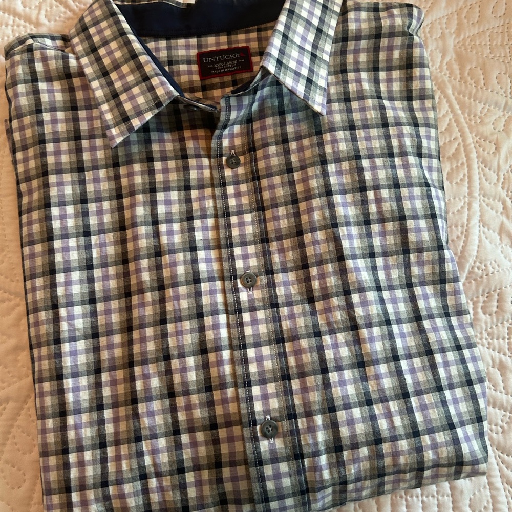UNTUCKit Men's Multicolor Checkered Shirt